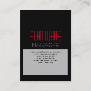 Unique plain simple grey black red business card