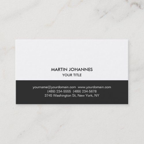 Unique Plain Simple Stylish Business Card