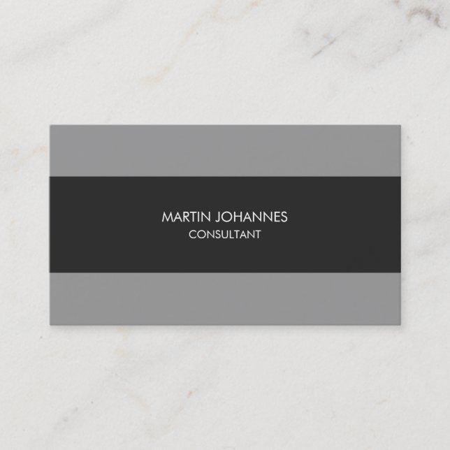 Unique Plain Stylish Grey Business Card (Front)