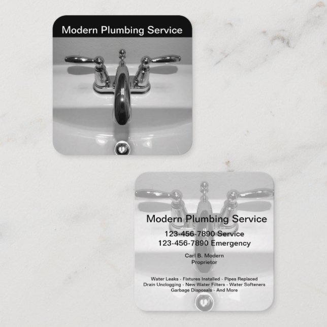 Unique Plumber Business Profile Cards (Front/Back)