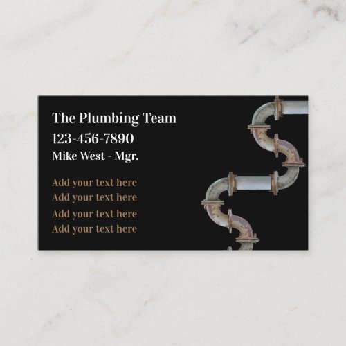 Unique Plumber Service Business Cards
