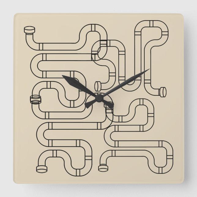 Unique Plumbers Wall Decor Square Wall Clock (Front)