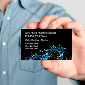 Unique Plumbing Service Plumber Business Cards by Luckyturtle at Zazzle