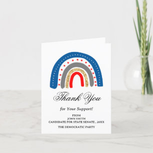 Unique Political Campaign Event or Contributor Letterpress Thank You Card