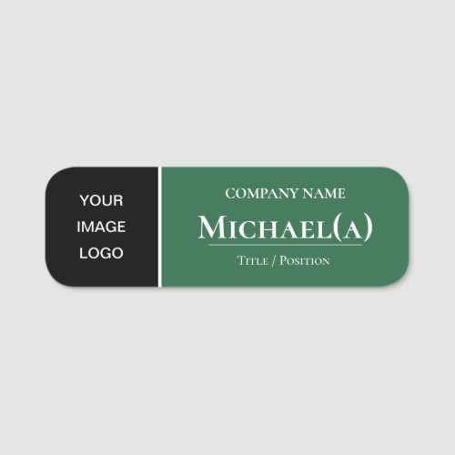 Unique Pool Table Green Black Modern Company LOGO Name Tag