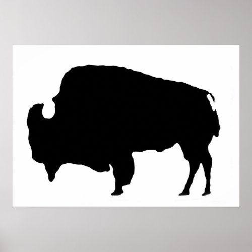 Unique Pop Art Buffalo Bison Silhouette Poster