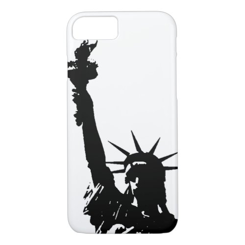 Unique Pop Art Liberty Silhouette iPhone 7 Case