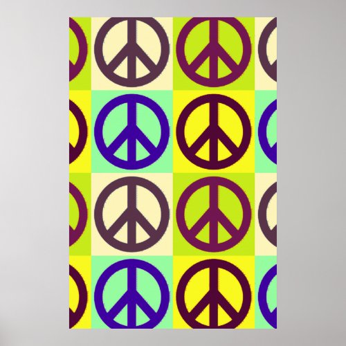Unique Pop Art Peace Sign Poster