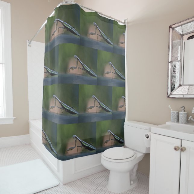 Unique Praying Mantis Shower Curtain (In Situ)