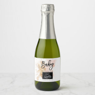 Unique Pregnancy Announcement Sonogram Ultrasound Sparkling Wine Label