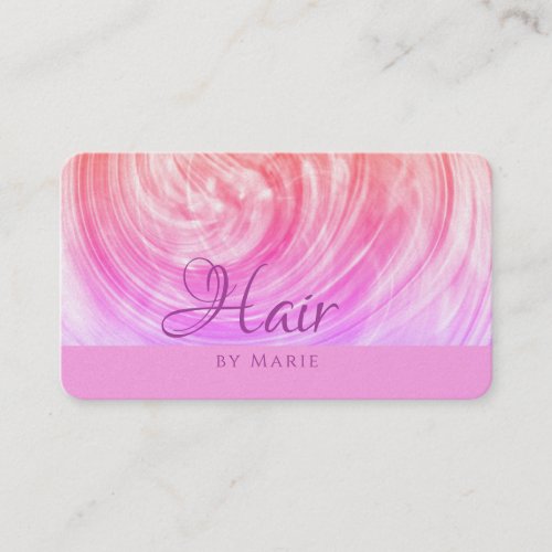 Unique Pretty Feminine Pastel Hot Pink Hairstylist Business Card
