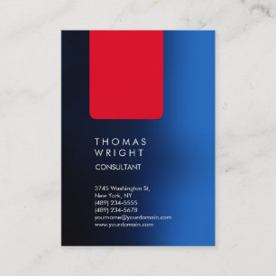 Unique Professional Blue Red Modern Elegant Business Card