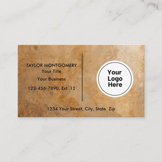Unique Professional Brown Design Logo Business Card (Front)