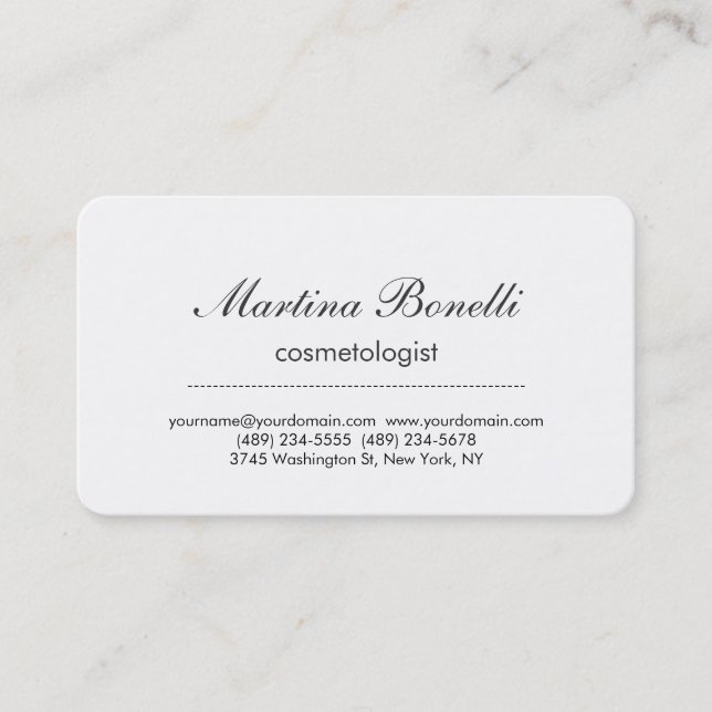 Unique professional cosmetologist business card (Front)