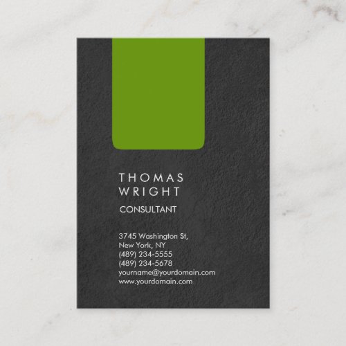 Unique Professional Grey Green Business Card