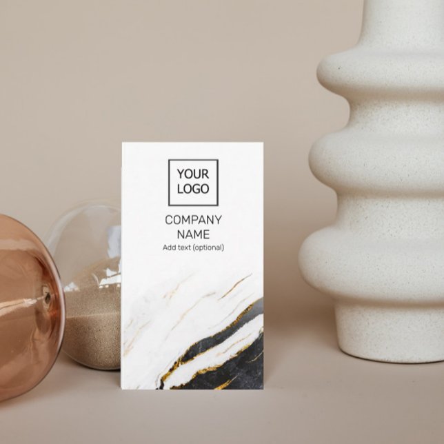 Unique Professional Marble Black & White Vertical Business Card (Creator Uploaded)