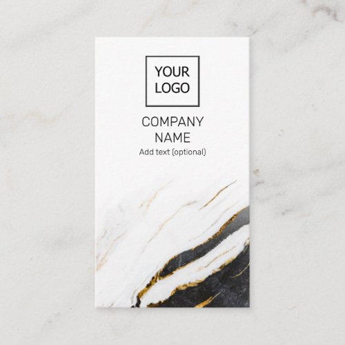 Unique Professional Marble Black  White Vertical Business Card