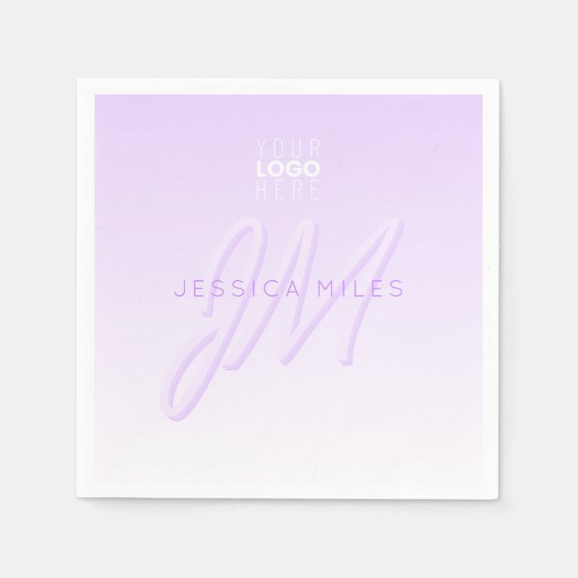 Unique Professional Name Template | Light Purple Napkins (Front)