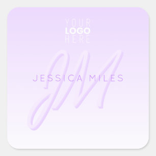 Unique Professional Name Template Light Purple Square Sticker