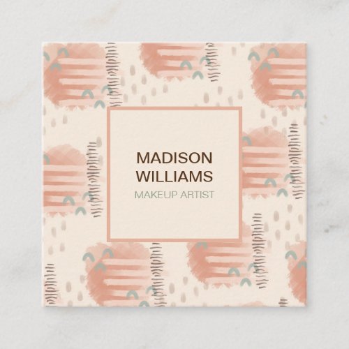 Unique Professional Pastel Watercolor Abstract  Square Business Card