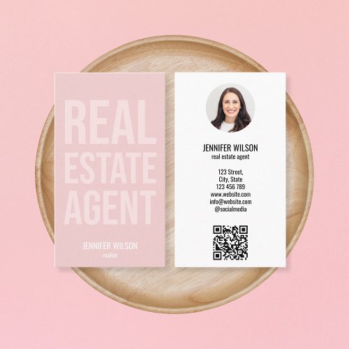 Unique Professional Real Estate Realtor QR Code Business Card