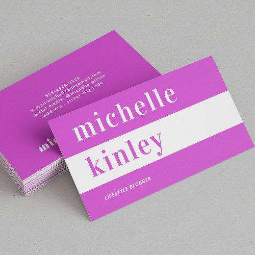 Unique professional trendy typography networking business card