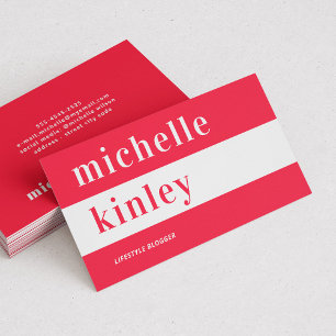 Unique professional trendy typography networking business card
