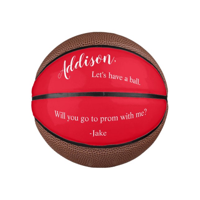 Unique Prom Formal Dance Proposal Ask Basketball (Front)