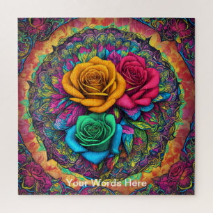 Unique psychedelic & fun personalized jigsaw puzzle