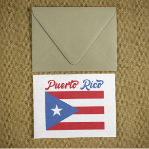 Unique Puerto Rico Flag Announcement Postcard