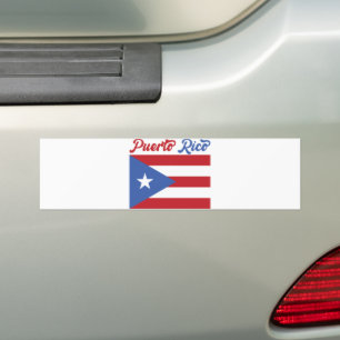 Unique Puerto Rico Flag Folded Bumper Sticker