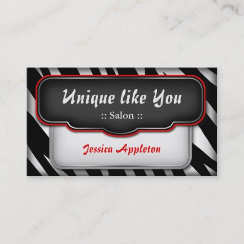Unique "Puffy" Zebra Print Appointment Cards Business Card