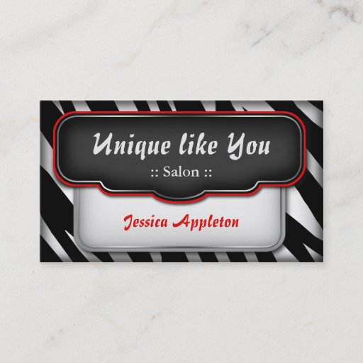 Customizable Unique "Puffy" Zebra Print Appointment Cards Business Card
