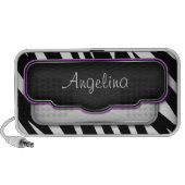 Unique "Puffy" Zebra Print Purple Doodle Speaker (Front)