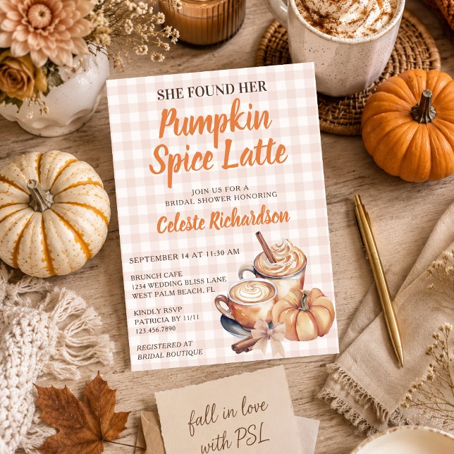 Unique Pumpkin Spice Latte Bridal Shower Theme  Invitation (Creator Uploaded)