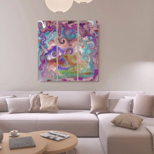 Unique Purple Abstract Marble Liquified Wall Art