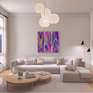 Unique Purple Abstract Marble Liquified Wall Art