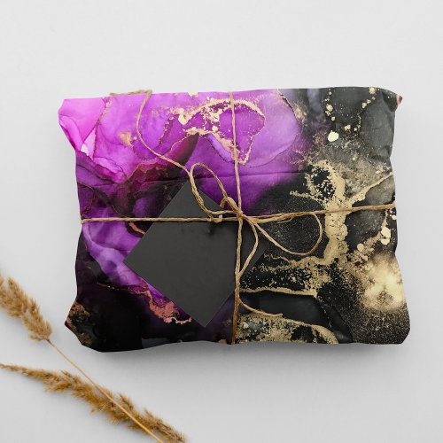 Unique Purple Black Gold Abstract Tissue Paper