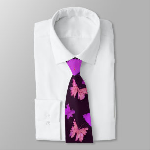 Unique Purple Butterflies Pattern Neck Tie