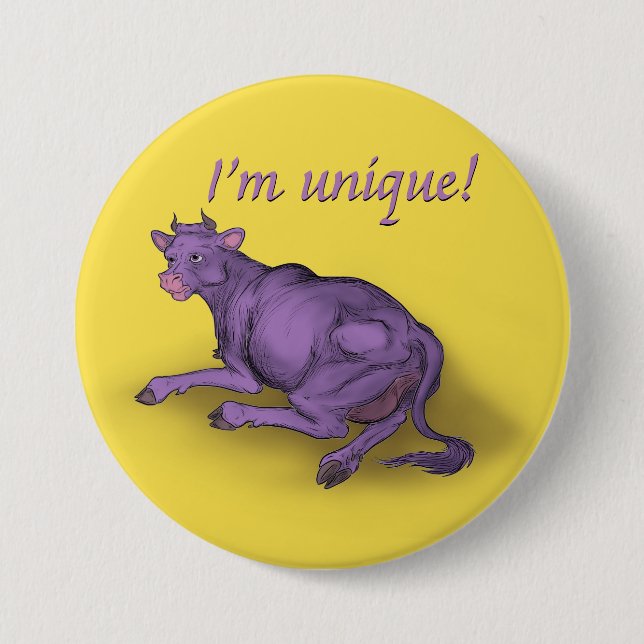 Unique! purple cow button (Front)