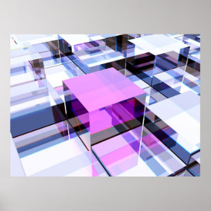 Unique purple cube poster