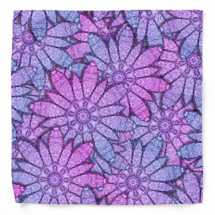 Unique Purple Floral Bandana