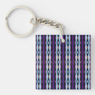 Unique Purple Pattern Keychain