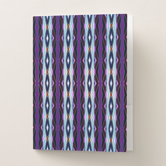 Unique Purple Pattern Pocket Folder (Front)