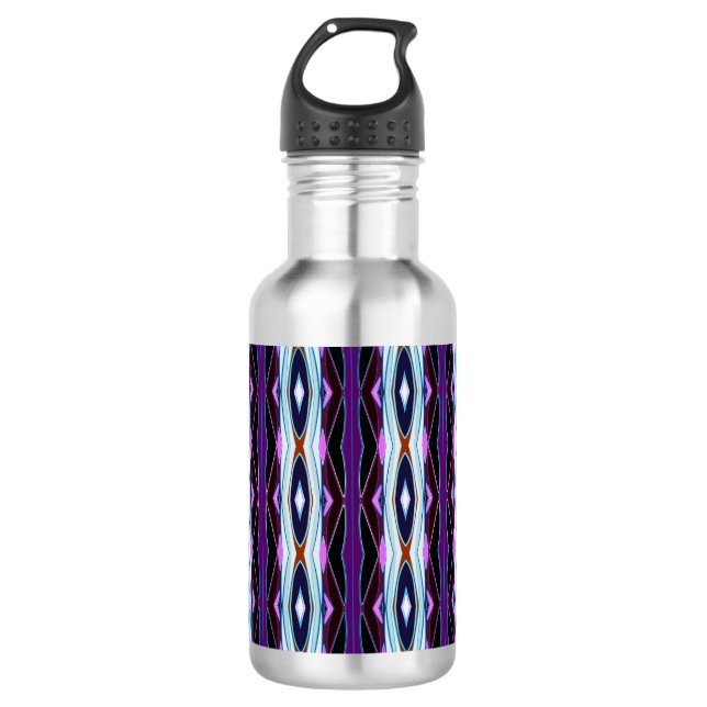 Unique Purple Pattern Stainless Steel Water Bottle (Front)