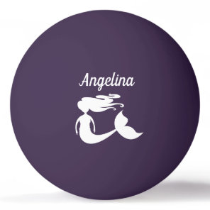 Unique purple ping pong balls with mermaid logo