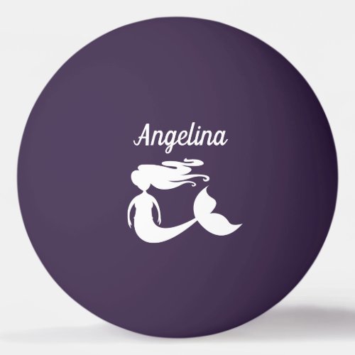 Unique purple ping pong balls with mermaid logo