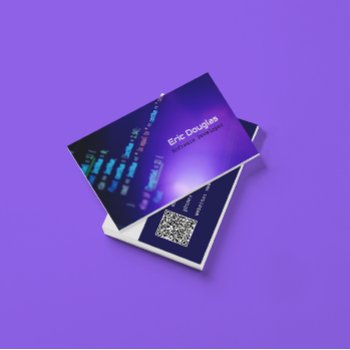 Unique Purple Software Tech Professional Qr Code Business Card by AuroraTown at Zazzle