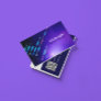 Unique Purple Software Tech Professional QR Code Business Card