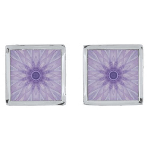 Unique Purple White Abstract Cufflinks